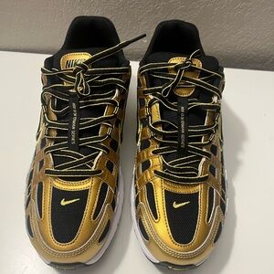 Nike P-6000 Met Gold and Black Athletic Shoes Sz 10.5 Men